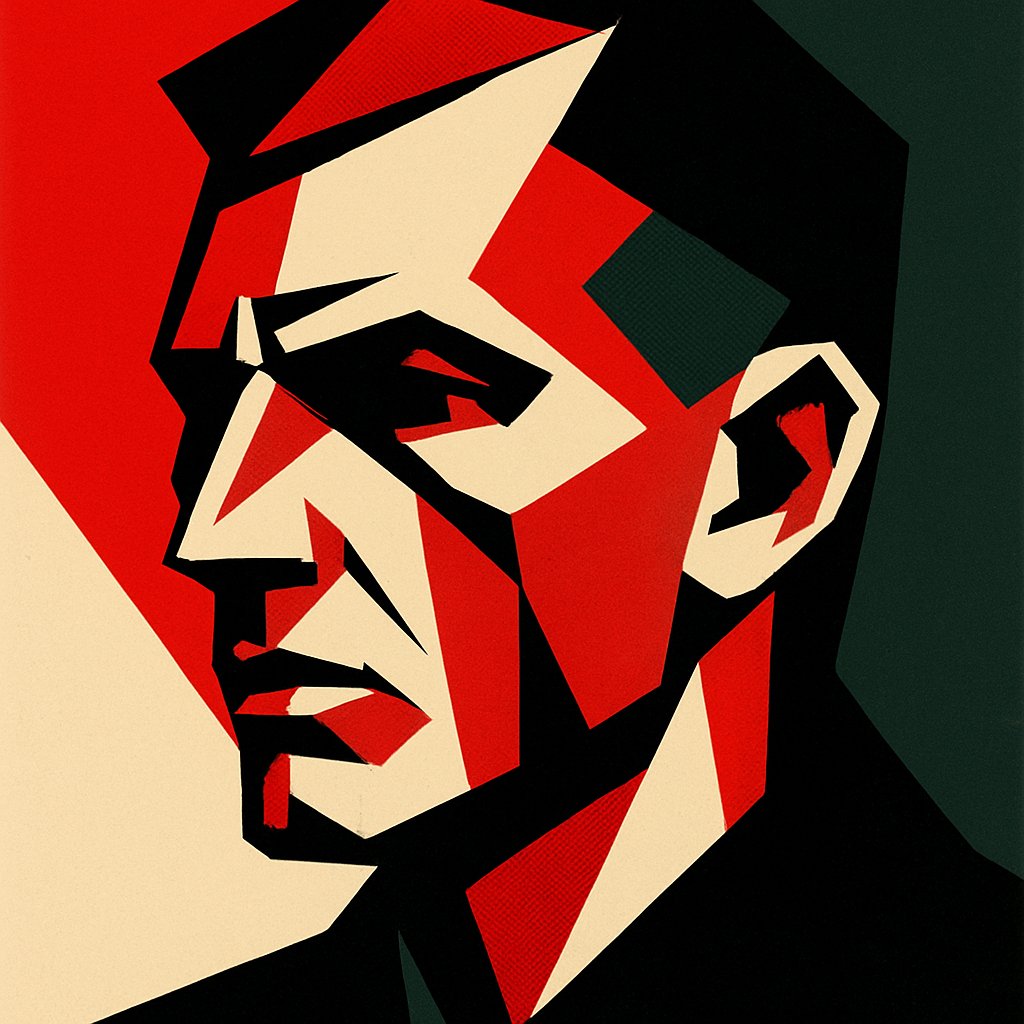 Abstract constructivist portrait of Farzad S. Fazeliani